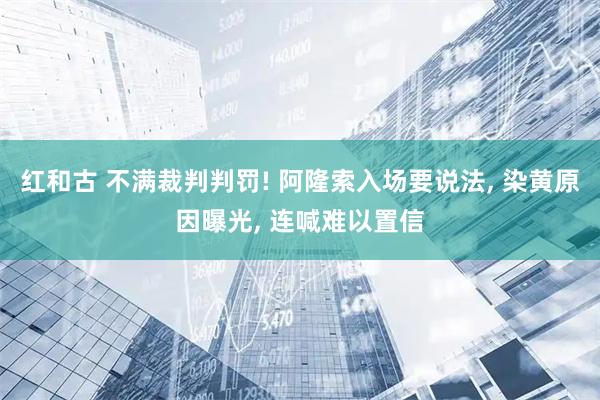 红和古 不满裁判判罚! 阿隆索入场要说法, 染黄原因曝光, 连喊难以置信