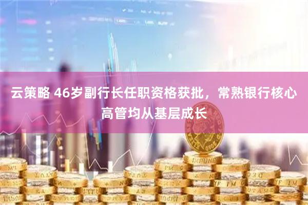 云策略 46岁副行长任职资格获批，常熟银行核心高管均从基层成长