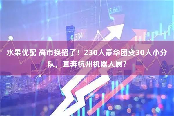 水果优配 高市换招了！230人豪华团变30人小分队，直奔杭州机器人展？