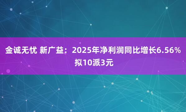 金诚无忧 新广益：2025年净利润同比增长6.56% 拟10派3元